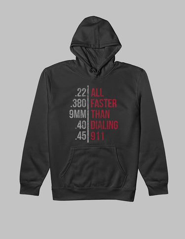 Faster Than Dailing 911 Hoodie Graphic Fleece Hoodie Greater Half Black S